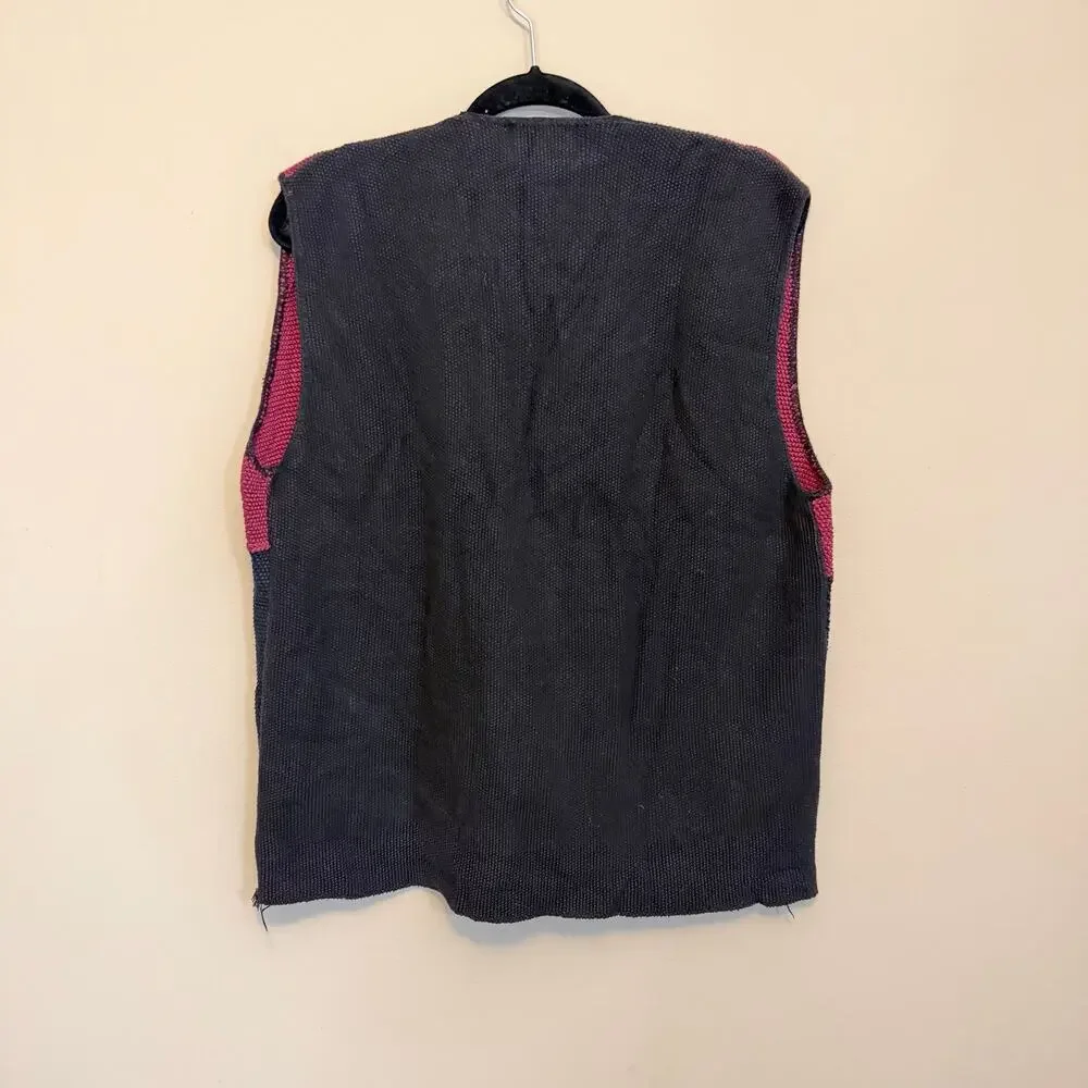 Barclay Colorblock Sweater Vest Mens L Red Blue Grandpacore Mature Heritage USA